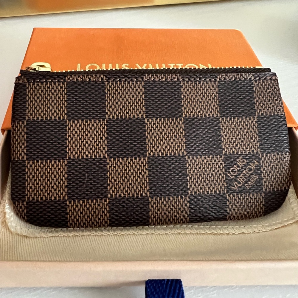 LOUIS VUITTON Key Pouch Pochette Cles Original in Damier Ebene Canvas